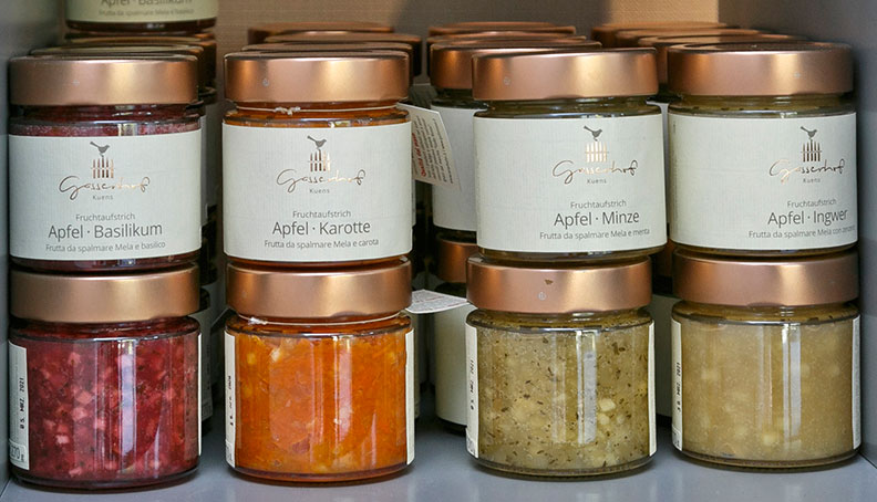 Fruit chutneys: apple ginger, apple carrot & apple mint